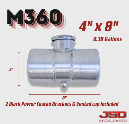 M360 JSD Aluminum Spun Fuel Tank 4x8 center Fill 0.38 Gallon 1/8'' NPT